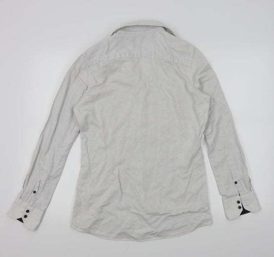 Mens UK Size 15 NEXT White Button-Up Long Sleeve Casual Shirt