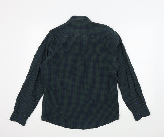 F&F Mens Green Check Button-Up Size M