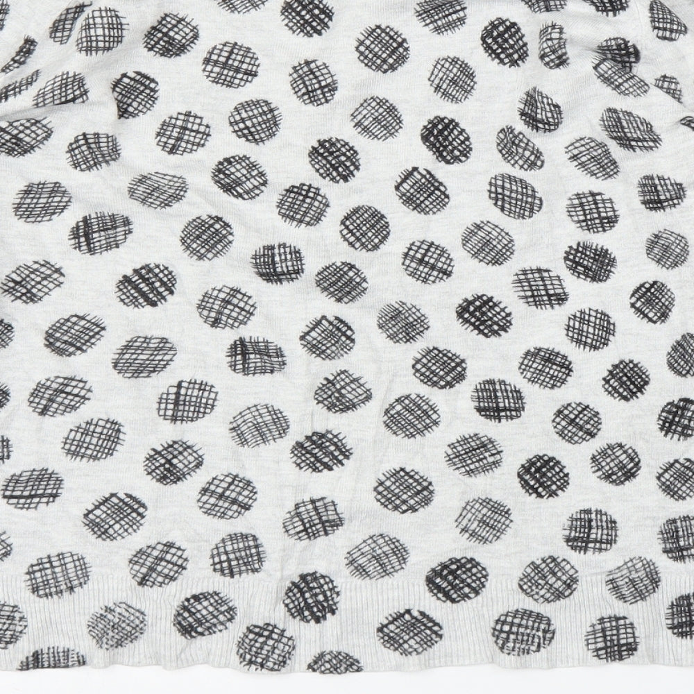 M&S Womens Grey Pullover Jumper Size 12 - Circle pattern