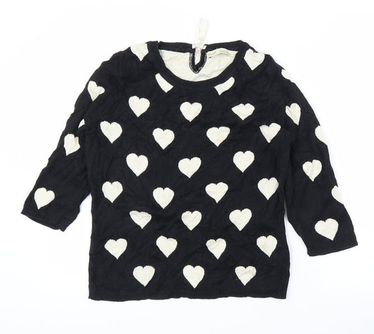 NEXT Womens Black Pullover Jumper Size 10 - Loveheart