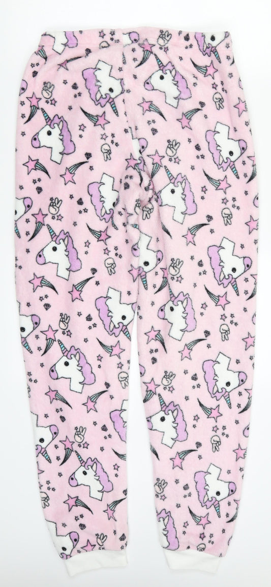 Primark Womens Pink Trousers Size 10 L29 in - Unicorns