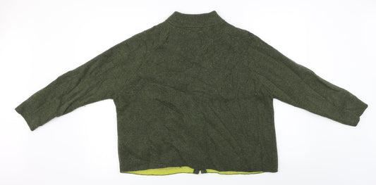 Chiaramente Womens Green Full Zip Jumper Size S