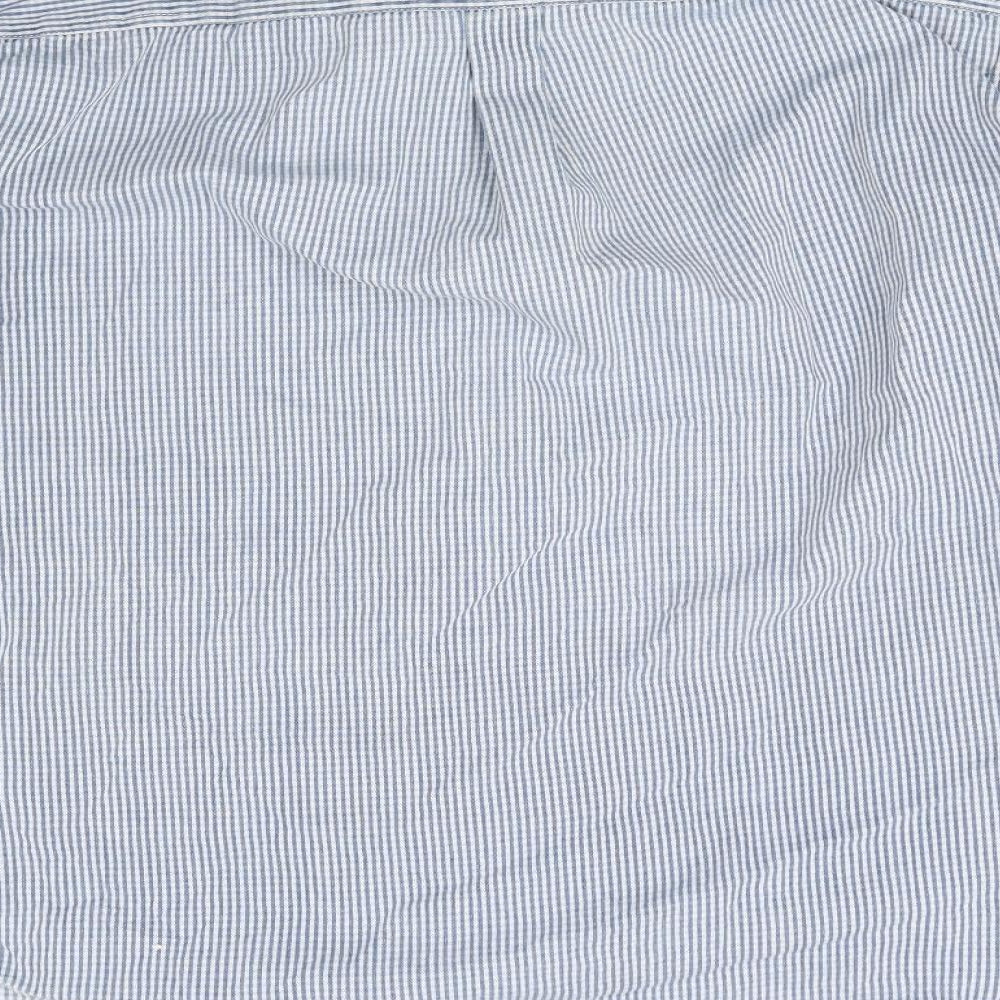 Americano Mens Blue Striped Button-Up Size L
