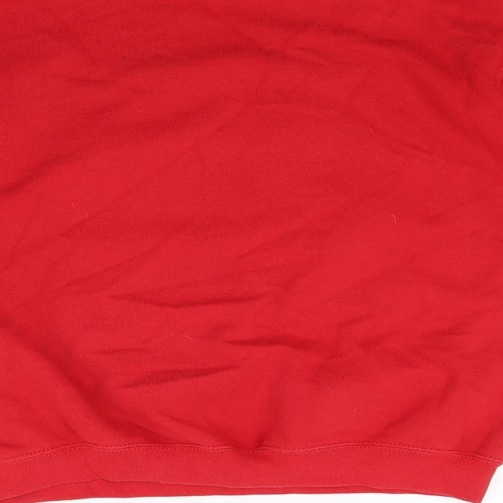 Fruit of the Loom Girls Red Jersey Pullover Sweatshirt Size 13 Years - Cross Print