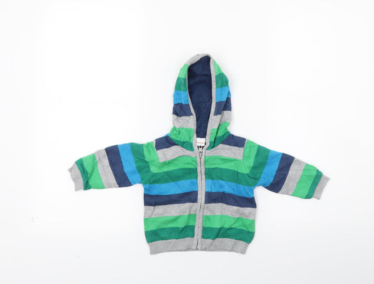 Blue Zoo Boys Multicoloured Striped Full Zip Jumper Size 3-6 Months