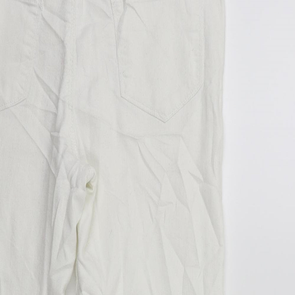 Womens UK Size 28 in Preworn Regular Fit Cropped White Jeans