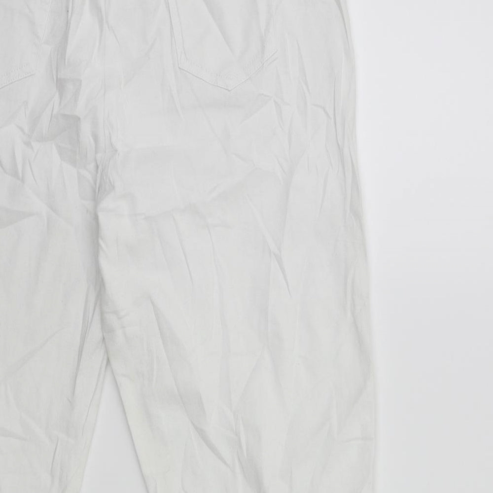 Womens UK Size 18 LABEL BE Regular Fit White Trousers