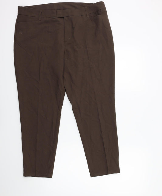 Womens UK Size 38 in Yessica Regular Fit Brown Trousers