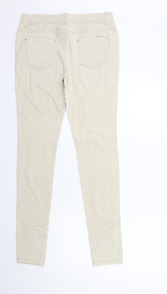 Denim & Co. Womens Beige Denim Skinny Jeans Size 10 L31 in