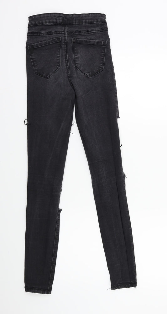 Denim & Co. Womens Black Denim Skinny Jeans Size 6 L28 in