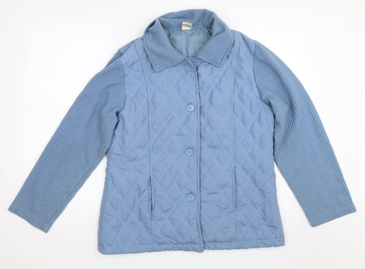 Womens UK Size 14 Gabriella Vicenga Blue Quilted Coat