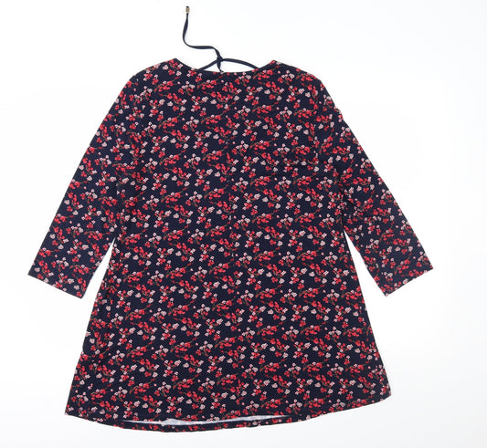 Bonmarché Womens Blue Floral A-Line Size 12