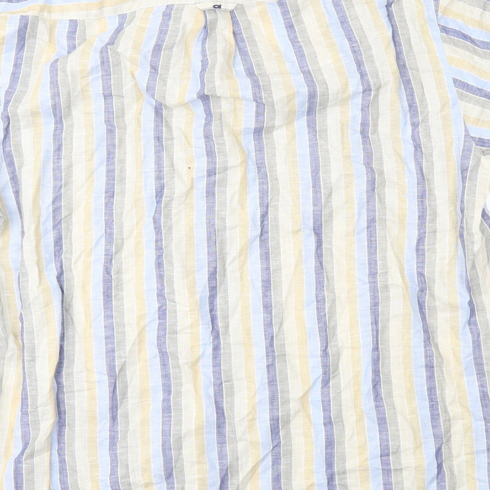 ai Mens Beige Striped   Button-Up Size 42