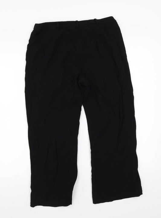 Womens UK Size 12 Collection Regular Fit Black Trousers