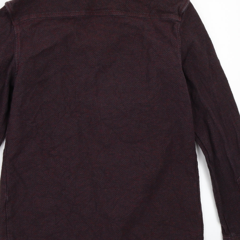 Mens UK Size S Topman Purple Button-Up Long Sleeve Casual Shirt
