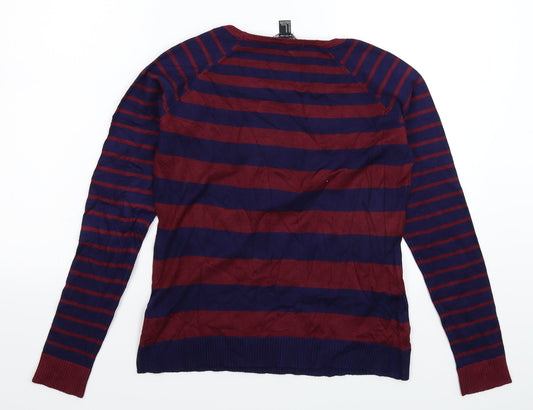 FOREVER 21 Womens Multicoloured Striped Knit Pullover Jumper Size M