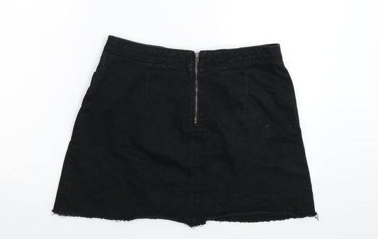 BDG Womens Black  Denim A-Line Skirt Size L