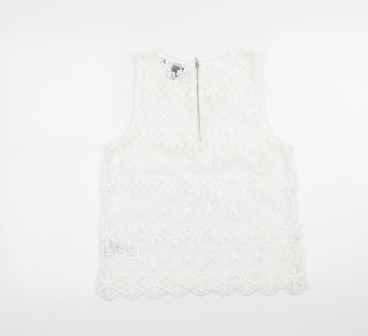 Womens UK Size 10 New Look White Basic Blouse
