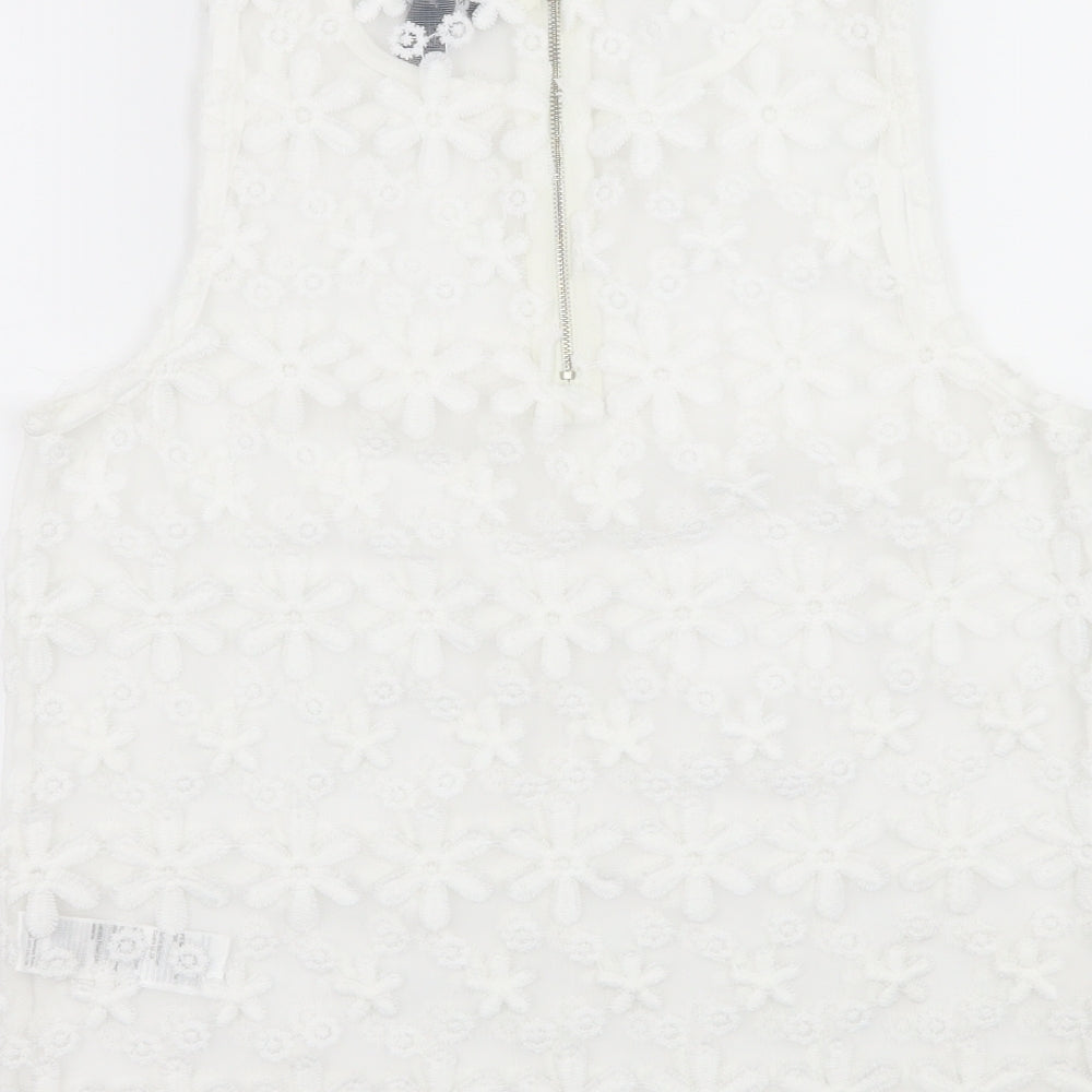 Womens UK Size 10 New Look White Basic Blouse