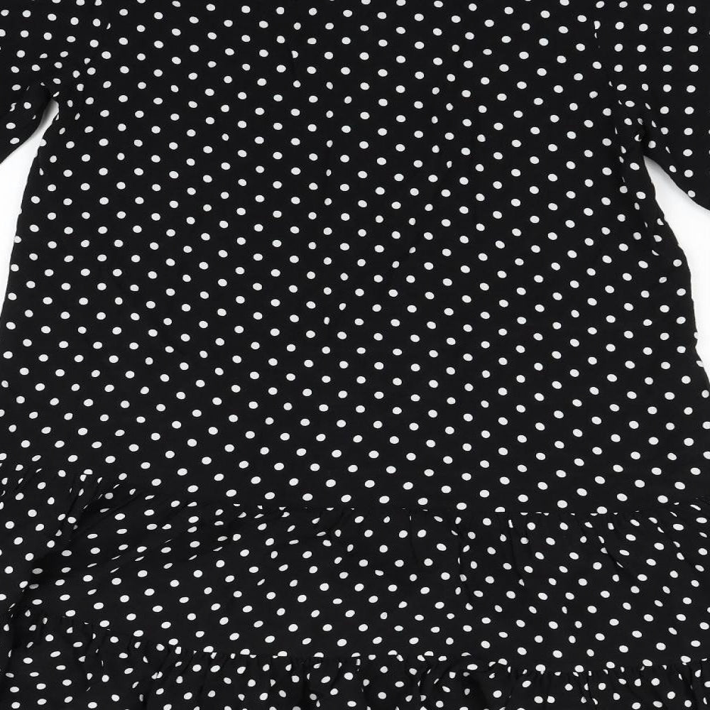NEXT Womens Black Polka Dot Fit & Flare Size 8