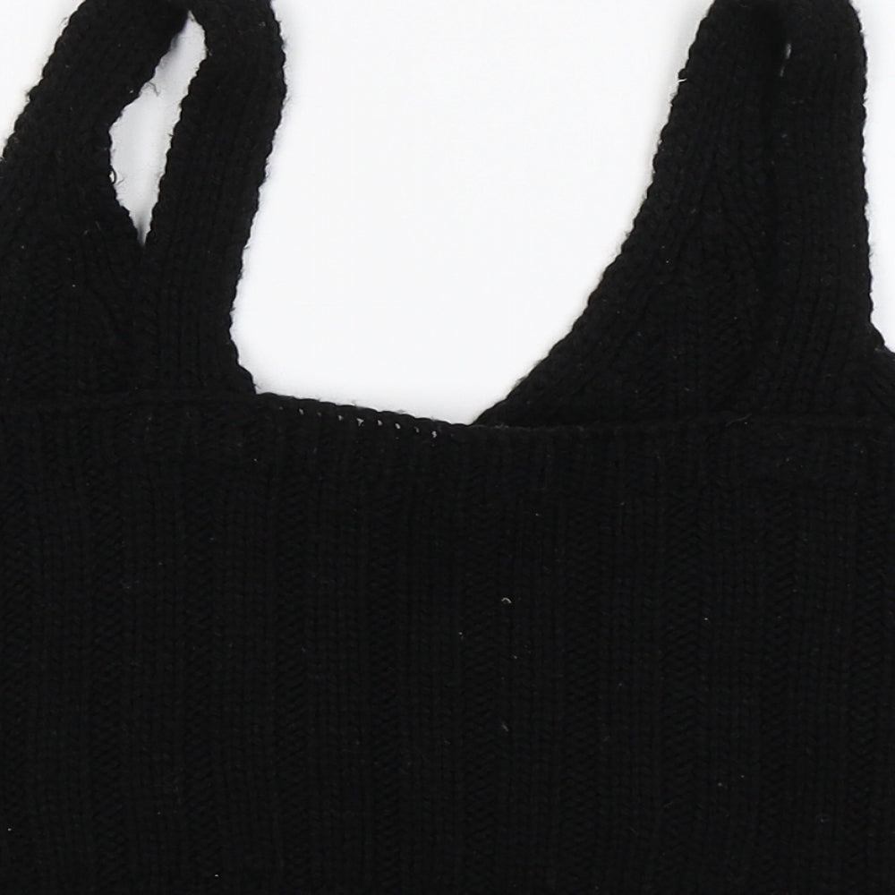 Womens UK Size 4 ASOS Black Cropped Tank