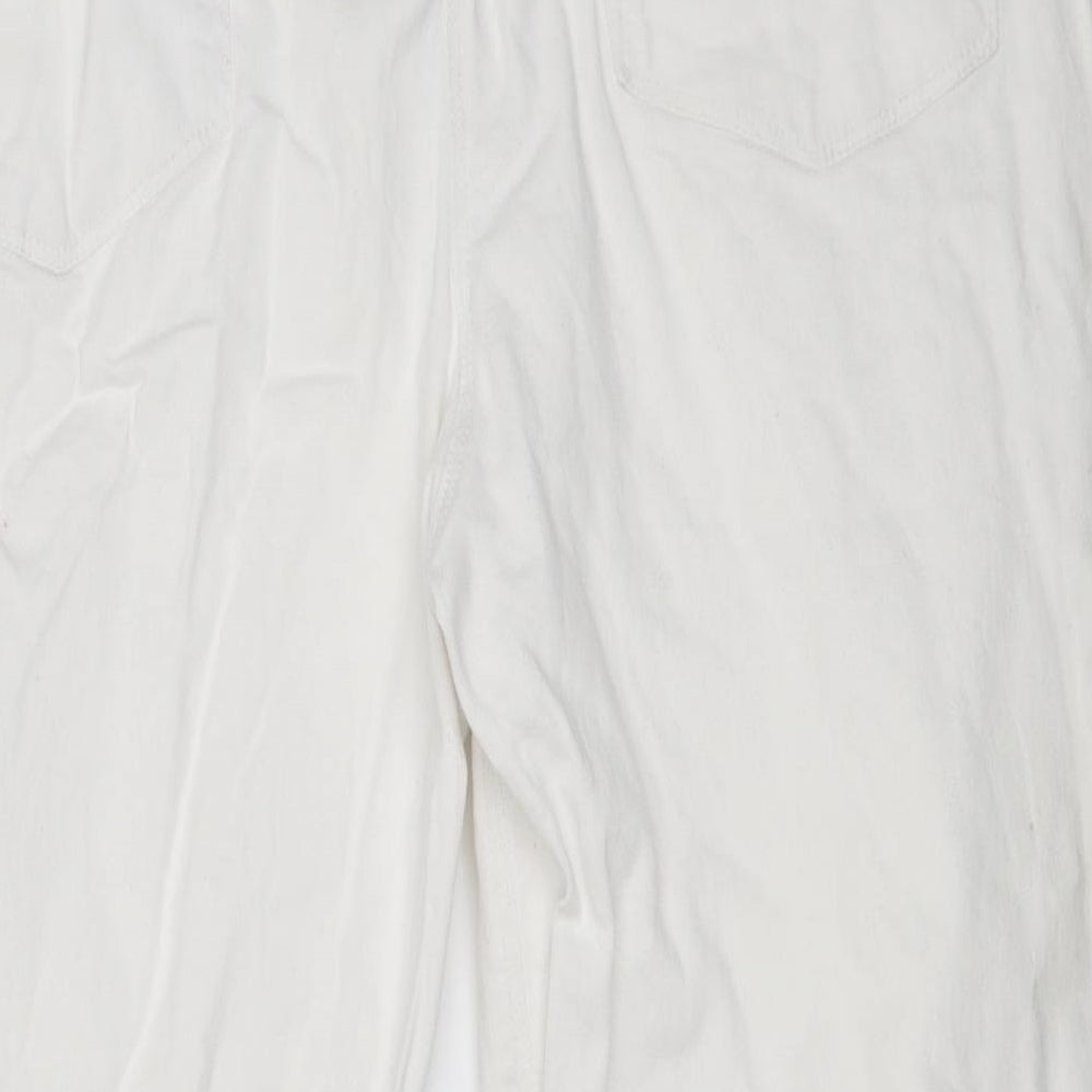 Womens UK Size 18 Mia Moda Regular Fit White Trousers
