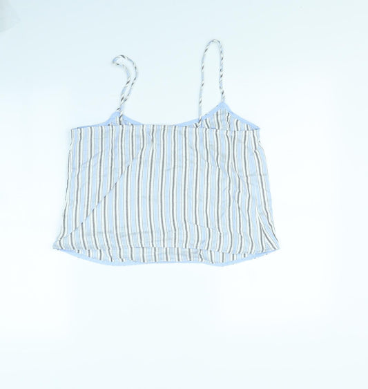 Womens UK Size 10 Topshop Blue Cropped T-Shirt