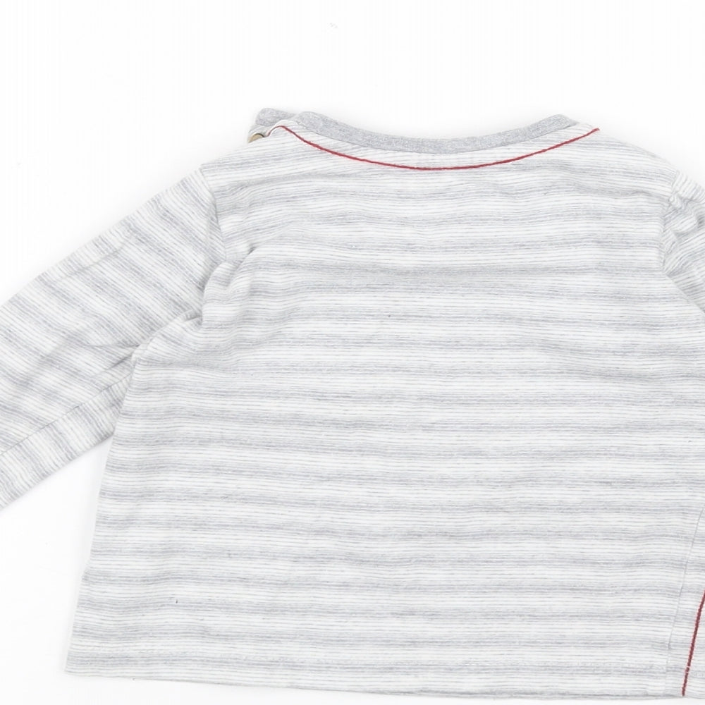 Mothercare Baby Grey Striped Basic T-Shirt Size 9-12 Months