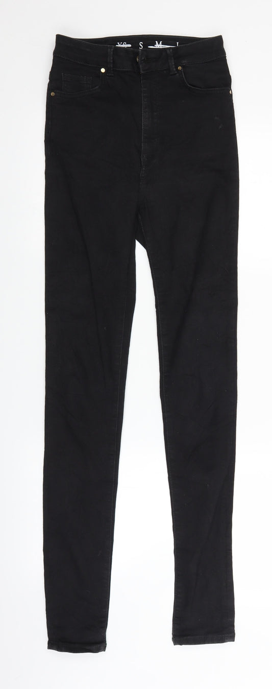 Womens UK Size S Never denim Regular Fit Skinny Black Jeans