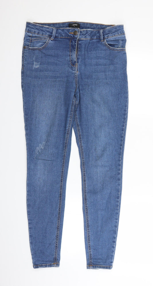 /Denim Womens Blue Denim Straight Jeans Size 12 L26 in