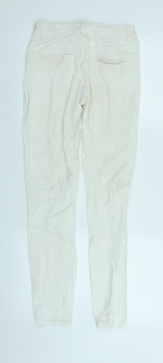 Primark Womens White Denim Skinny Jeans Size 4 L26 in