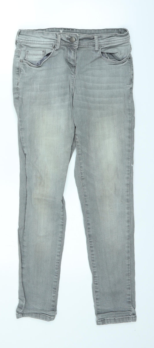 Tu Womens Grey Denim Skinny Jeans Size 10 L27 in