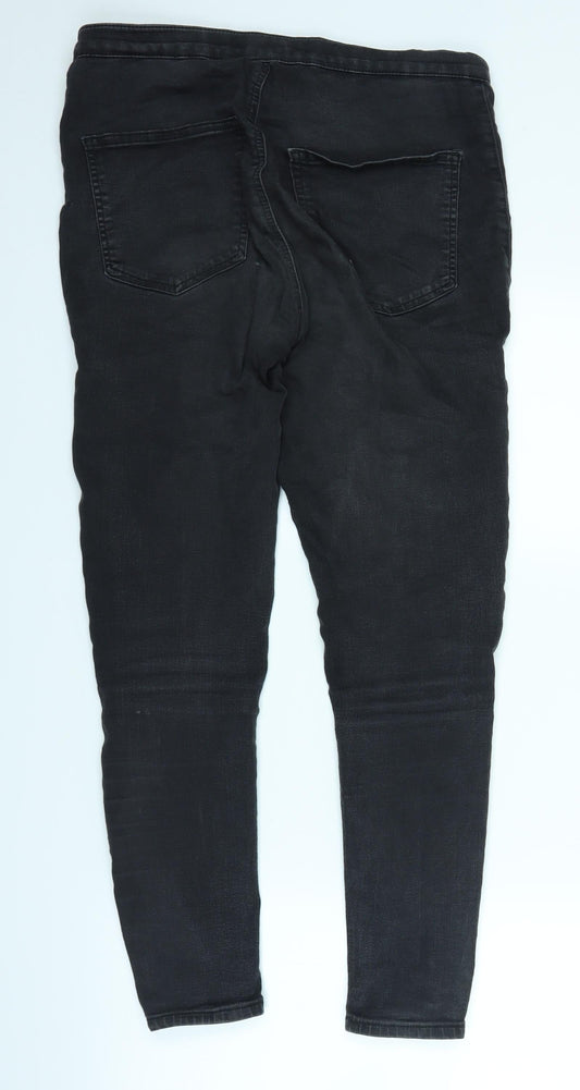 Womens UK Size 32 in Topshop Regular Fit Straight Black Jeans