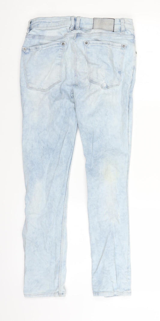 Womens UK Size 4 Leana Woman Regular Fit Straight Blue Jeans