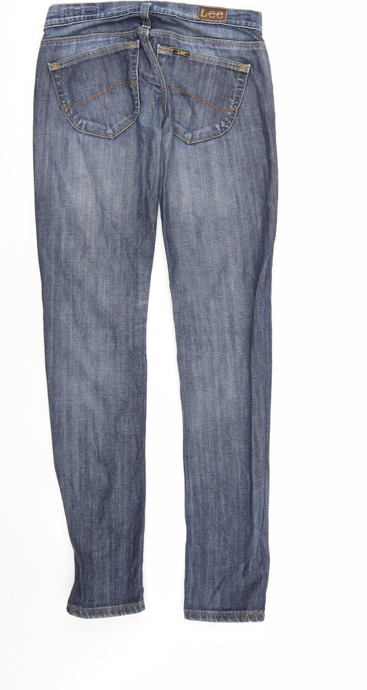 lee Womens Blue Denim Straight Jeans Size 25 in L33 in