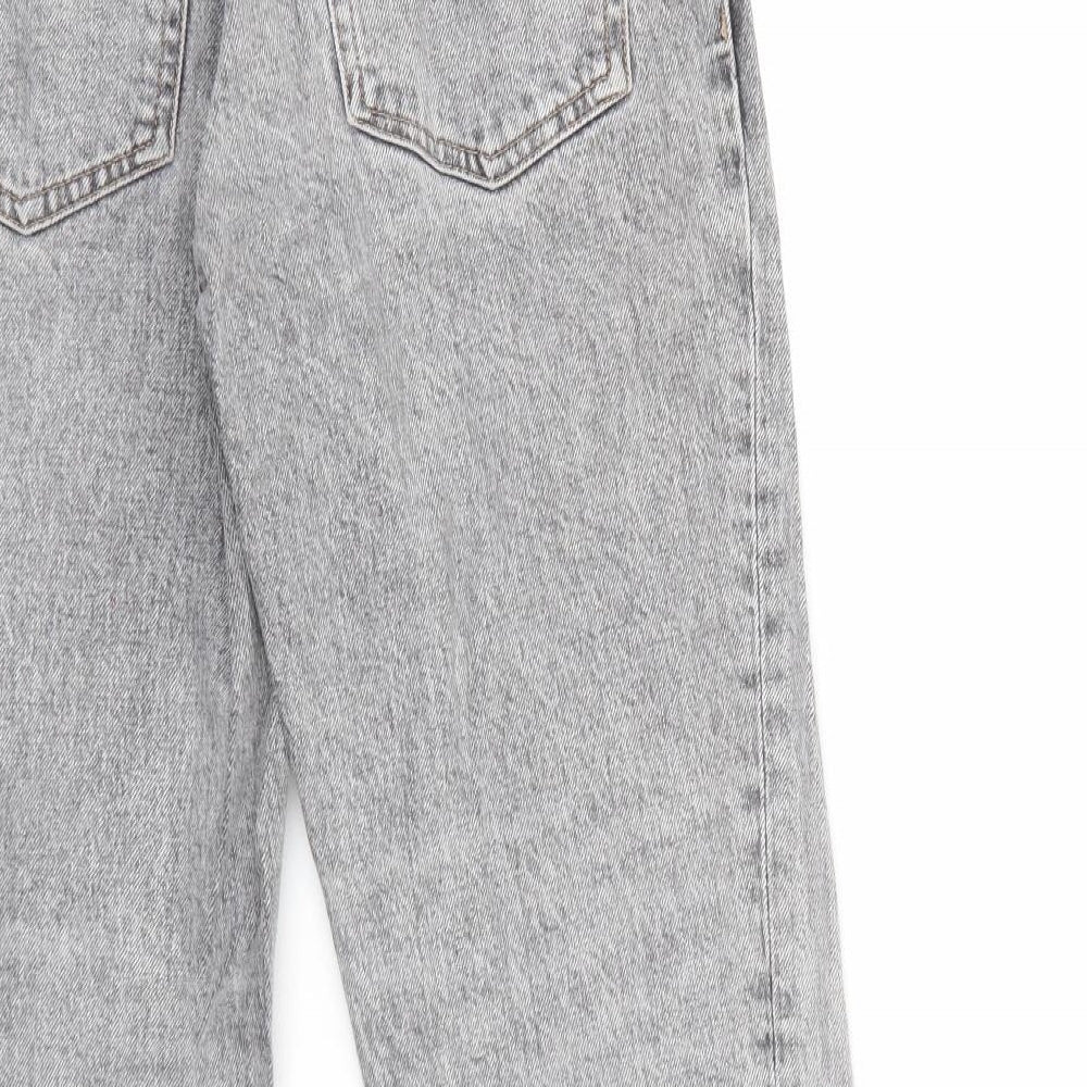 Mens UK Size 24 Top Shop Regular Fit Cropped Grey Jeans