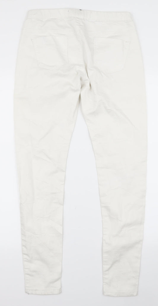 Primark Womens White Skinny Jeans Size 8 L28 in