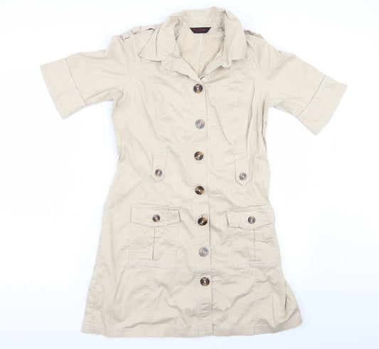 Womens UK Size 14 Miss Selfridge Beige Overcoat