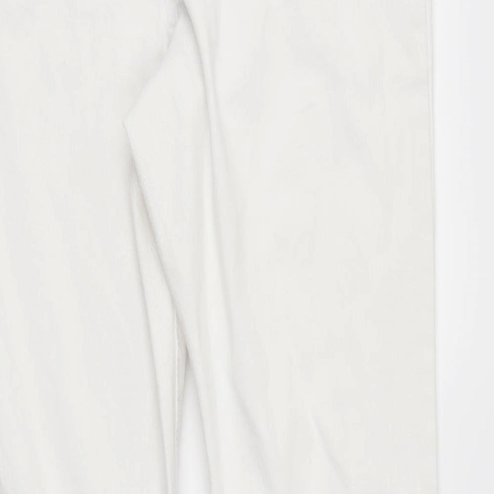 Womens UK Size 14 DenimCo Regular Fit Skinny White Jeans