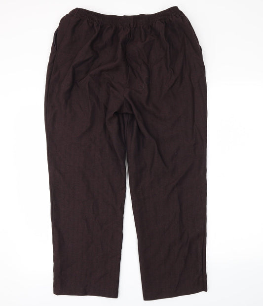 M&S Womens Brown Trousers Size 16 L24 in