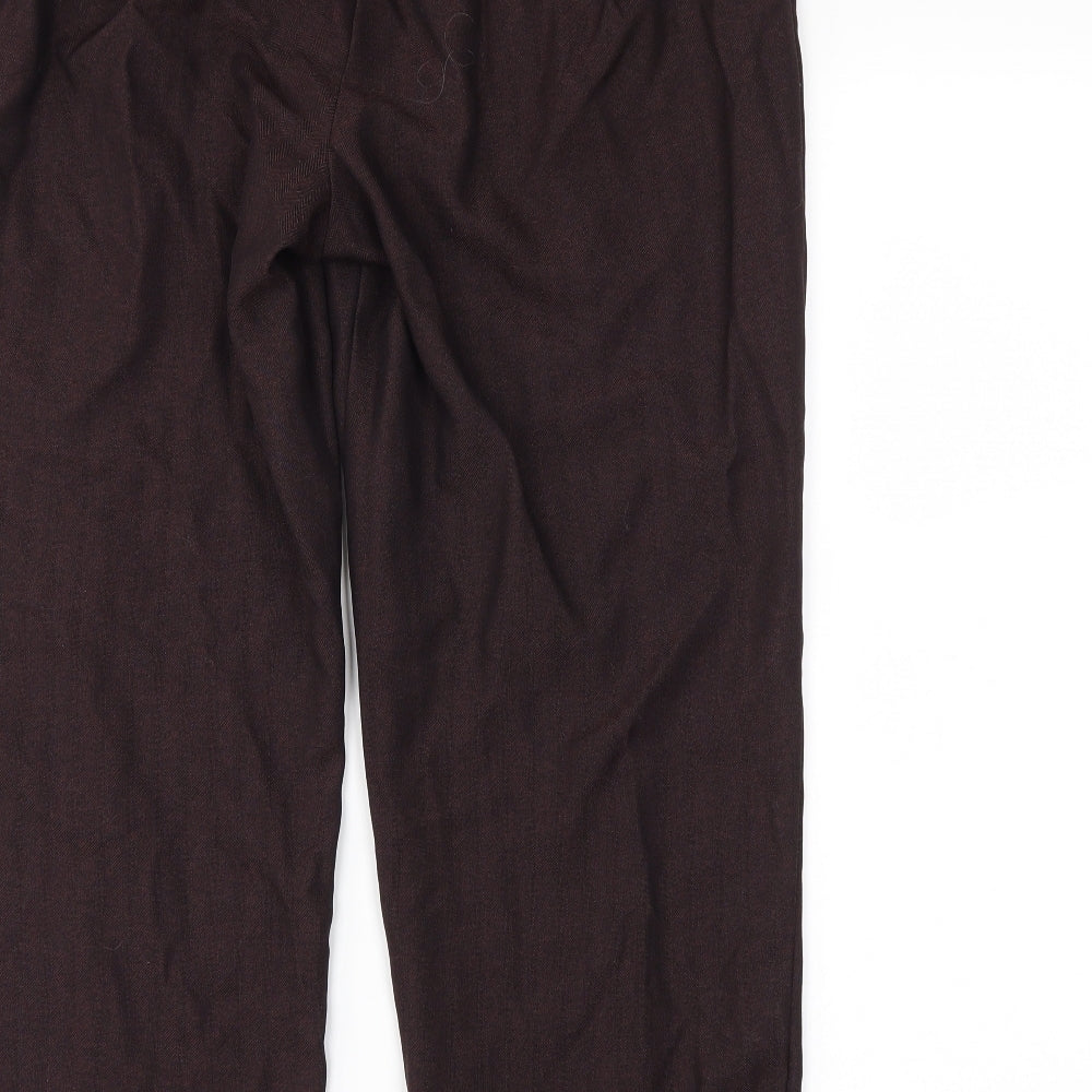 M&S Womens Brown Trousers Size 16 L24 in