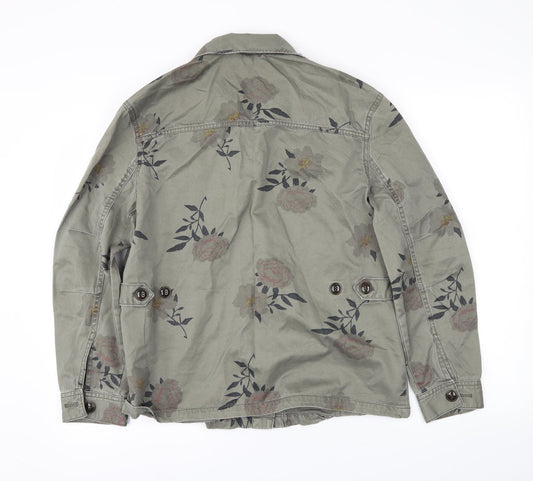 H&M Womens Green Floral Jacket Size 6