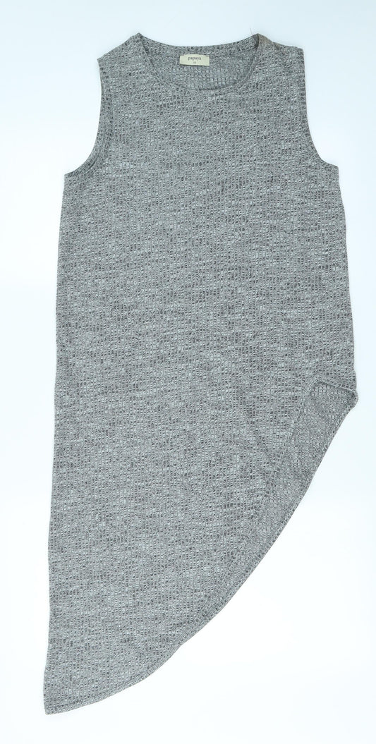 Womens UK Size 10 Papaya Grey Basic T-Shirt