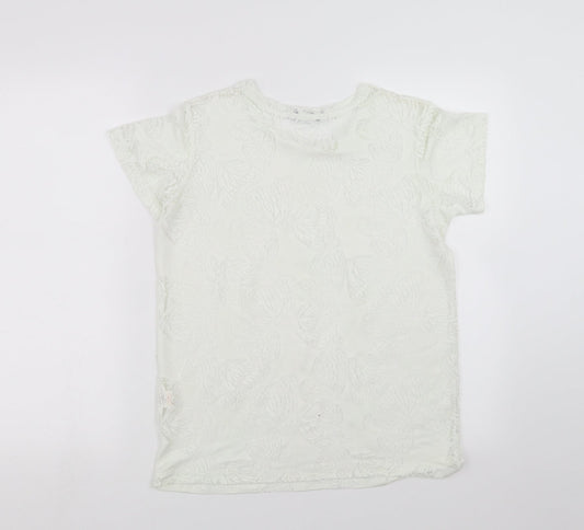 Primark Womens White Basic T-Shirt Size 12 - butterflies