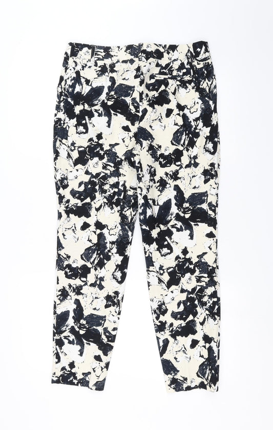 Papaya Womens Ivory Floral Trousers Size 10 L26 in