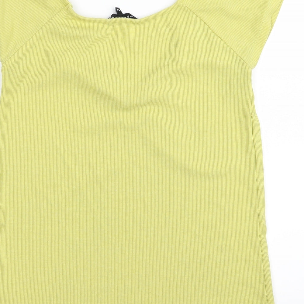 Womens UK Size 14 Peacocks Yellow Basic T-Shirt