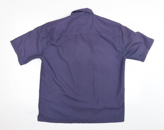 firestrap Mens Blue Geometric Button-Up Size M