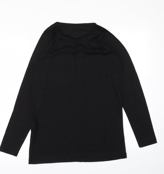 Womens UK Size L Preworn Black Basic T-Shirt