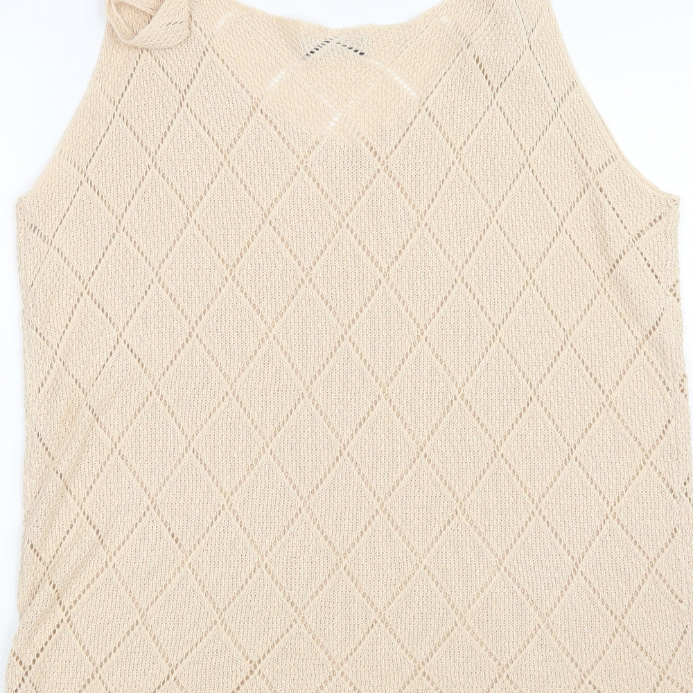 Womens UK Size 4XL Sheilay Beige Basic Tank