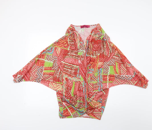 Boohoo Womens Multicoloured Knit Wrap Jumper Size M